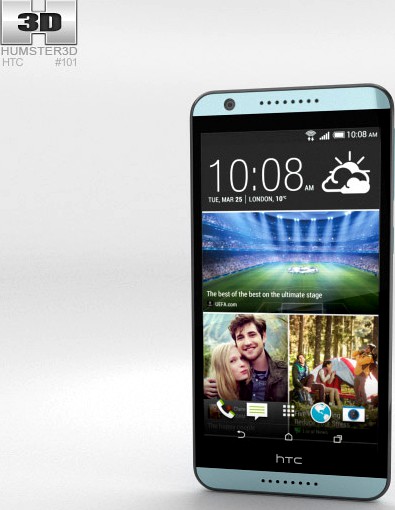 3D model of HTC Desire 820 Blue Misty