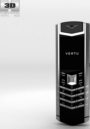 3D model of Vertu Signature Stainless Steel Black Leather