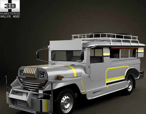 3D model of Willys Jeepney Philippines 2012