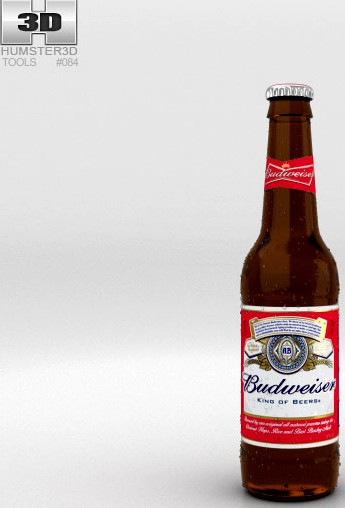 3D model of Budweiser Beer Bottle