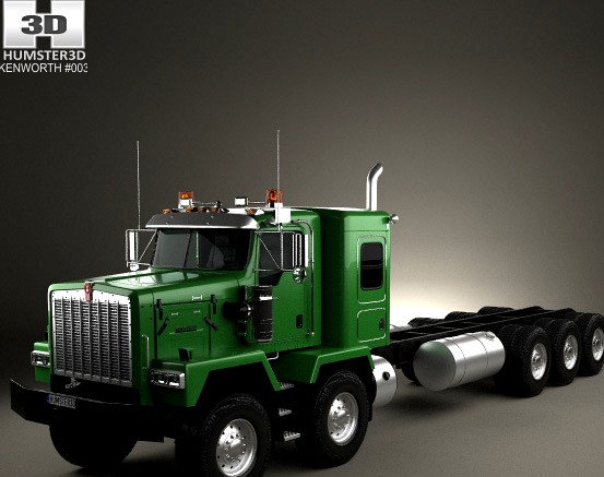 3D model of Kenworth C500 Chassis Truck 5axle 2001