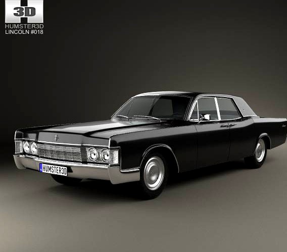 3D model of Lincoln Continental sedan 1968