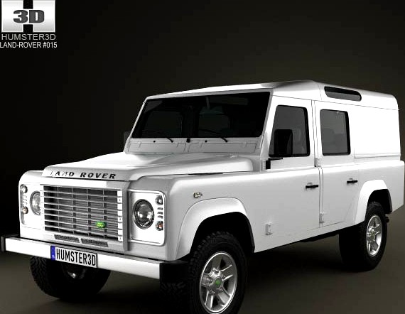 3D model of Land Rover Defender 110 Utility Wagon 2011