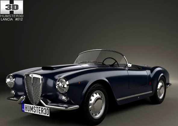 3D model of Lancia Aurelia GT convertible 1954