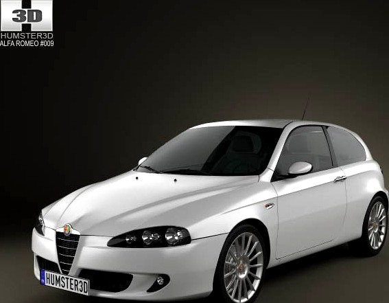 3D model of Alfa Romeo 147 3door 2009