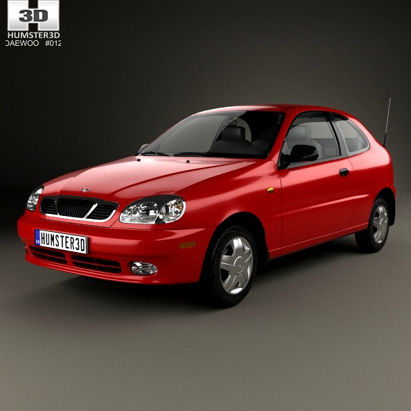 3D model of Daewoo Lanos 3-door 1997