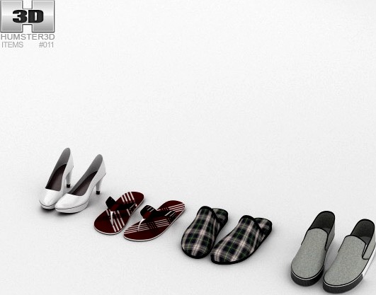 3D model of Footwear Summer Set
