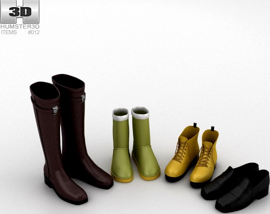 3D model of Footwear Set Winter
