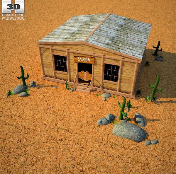 3D model of Wild West RailStation Saloon 02 Set