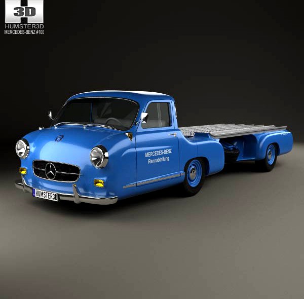 3D model of Mercedes-Benz Blue Wonder Renntransporter 1954