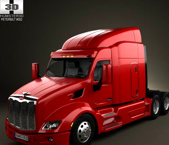 3D model of Peterbilt 579 Tractor Truck 2012