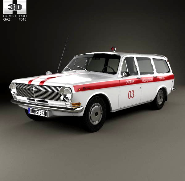 3D model of GAZ 24 Volga Ambulance 1967