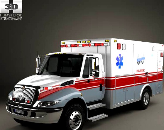 3D model of International Durastar Ambulance 2002