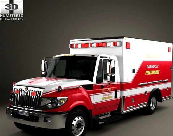 3D model of International TerraStar Ambulance Truck 2010