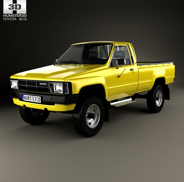 3D model of Toyota Hilux DX Long Body 1983