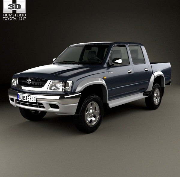 3D model of Toyota Hilux Double Cab 2001