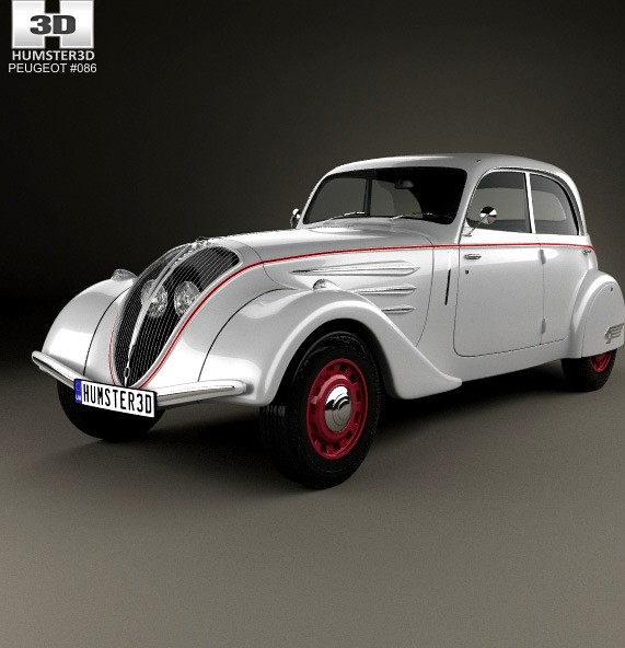 3D model of Peugeot 402 Legere 1935