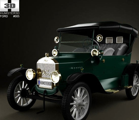 3D model of Ford Model T 4door Tourer 1924