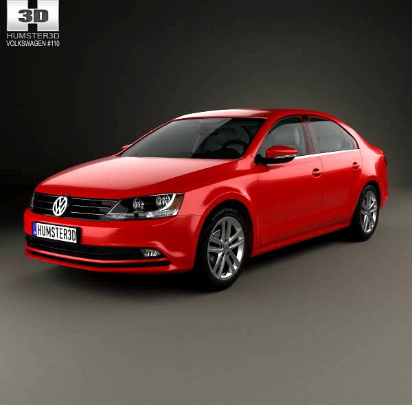 3D model of Volkswagen Jetta with HQ interior 2015