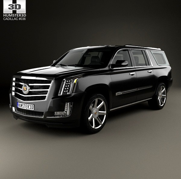 3D model of Cadillac Escalade ESV Platinum 2015