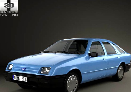 3D model of Ford Sierra hatchback 5-door 1984