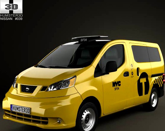 3D model of Nissan NV200 New York Taxi 2014