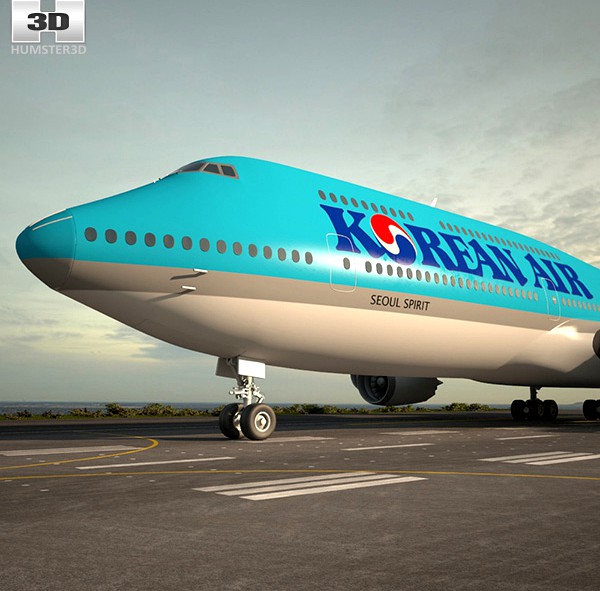 3D model of Boeing 747-8I Korean Air