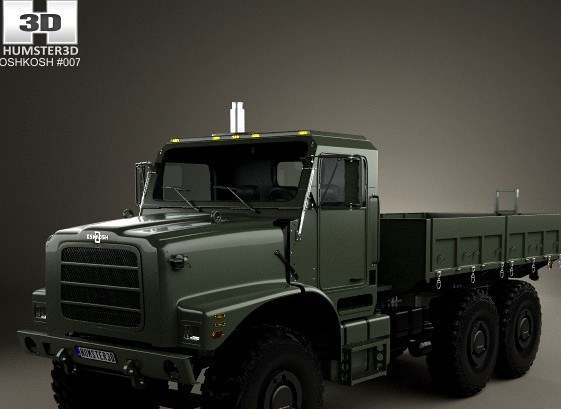 3D model of Oshkosh Terramax Flatbed Truck 2013