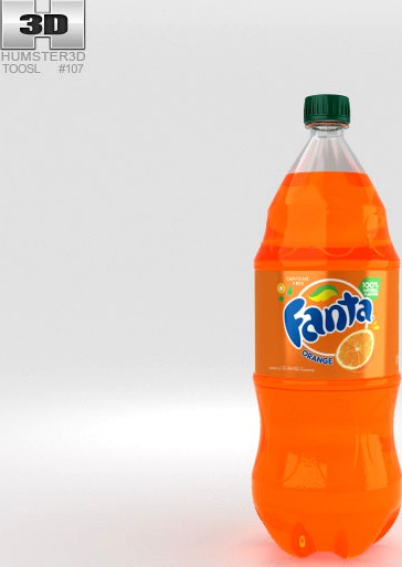 3D model of Fanta Bottle 2 Litre