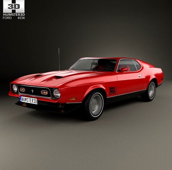 3D model of Ford Mustang Mach 1 1971 James Bond