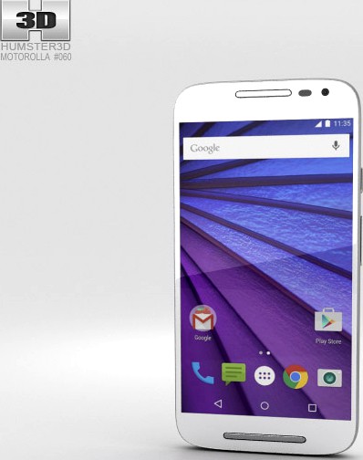 3D model of Motorola Moto G (3rd Gen) White