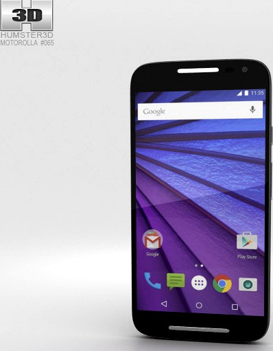 3D model of Motorola Moto G (3rd Gen) Black