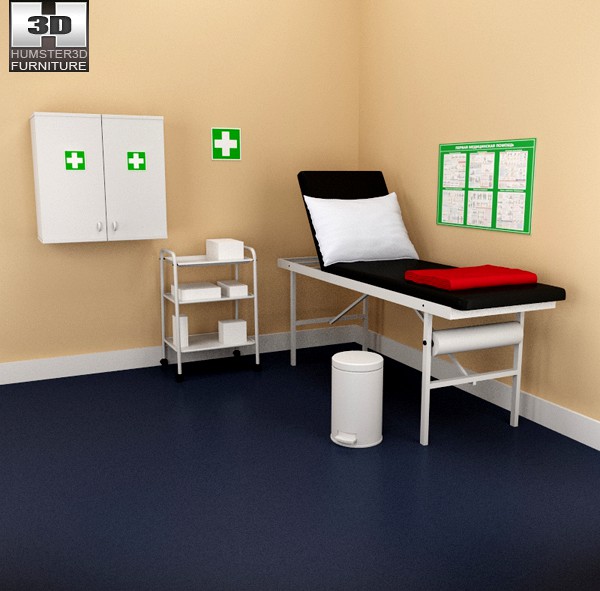 3D model of Hospital 02 Set &#8211; Medical Furniture