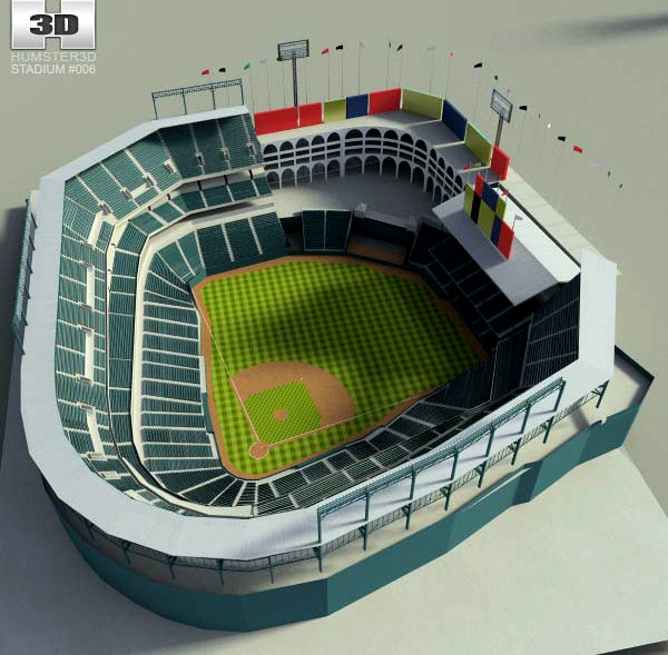 3D model of Rangers Ballpark Baseball Stadium