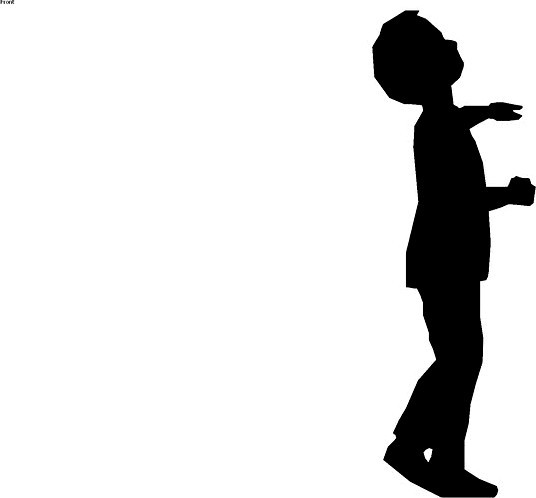 2d silhouette boy, looking up