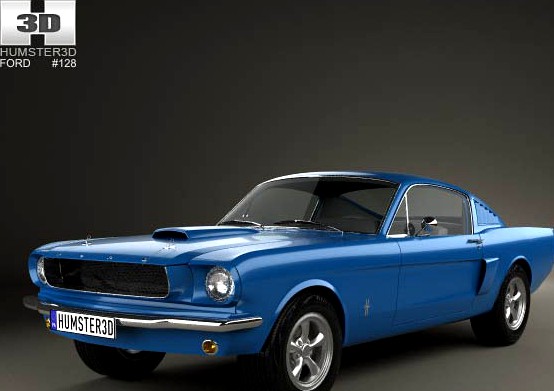 3D model of Ford Mustang Fastback 1965