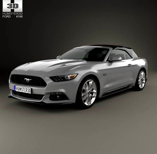 3D model of Ford Mustang convertible 2015