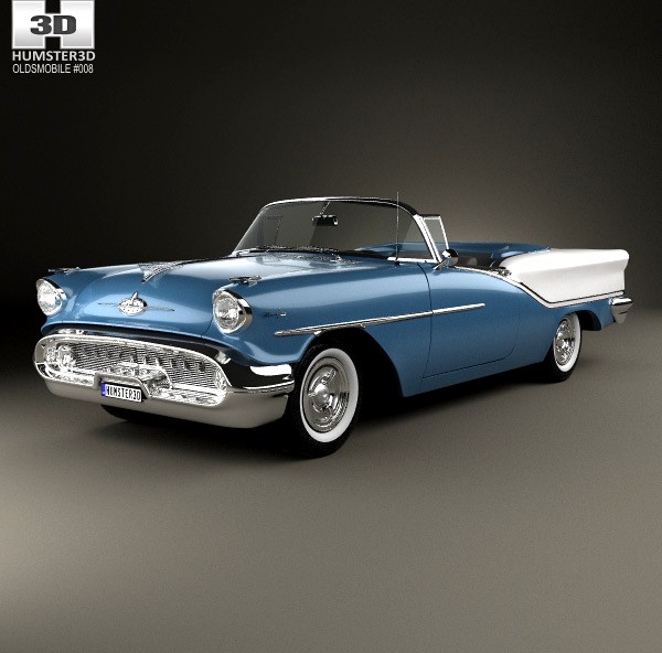 3D model of Oldsmobile Starfire 98 Convertible 1957