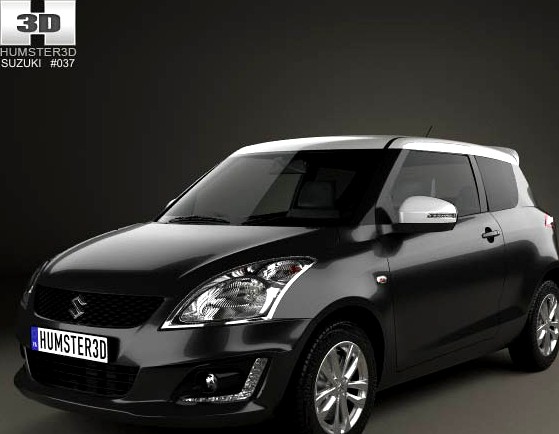 3D model of Suzuki Swift SZ-L hatchback 3-door 2014