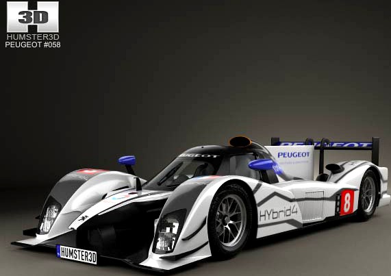 3D model of Peugeot 908 hybrid4 2012