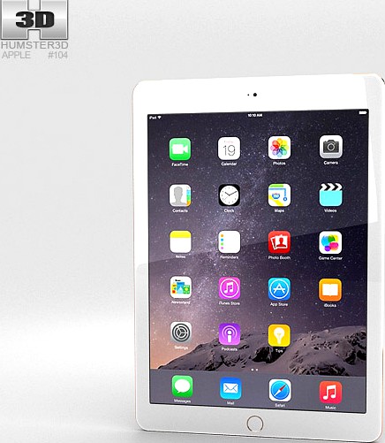 3D model of Apple iPad Air 2 Cellular Gold