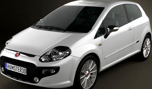 3D model of Fiat Punto Evo 3-door 2010