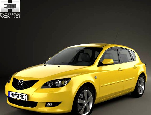 3D model of Mazda 3 hatchback 2003