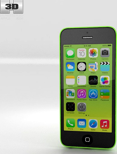 3D model of Apple iPhone 5C Green