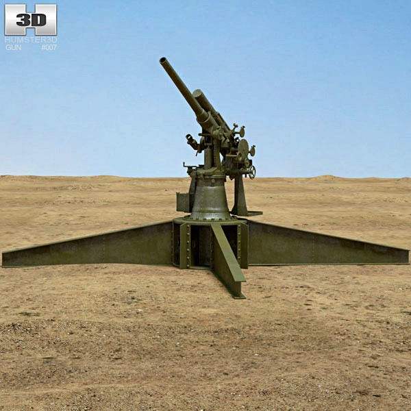 3D model of Type 3 80 mm AA Gun