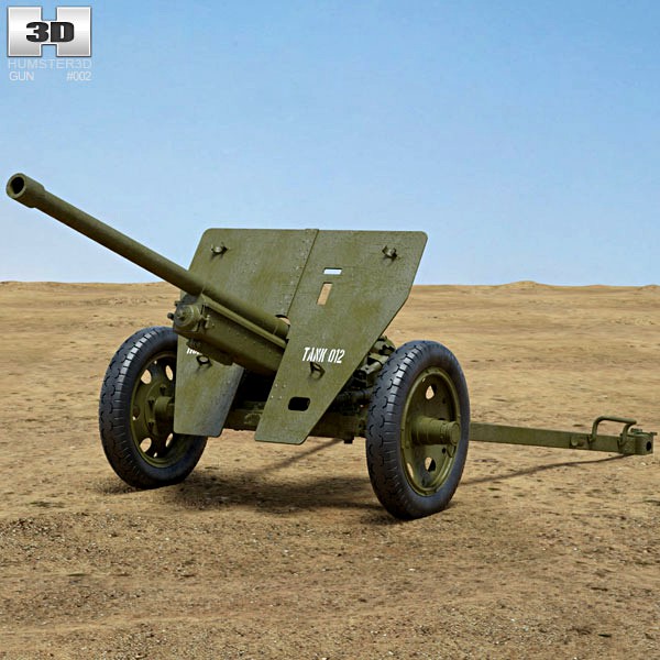 3D model of Type 1 47 mm Anti-Tank Gun
