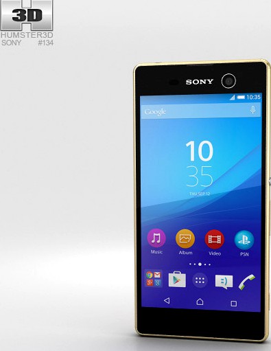 3D model of Sony Xperia M5 Gold