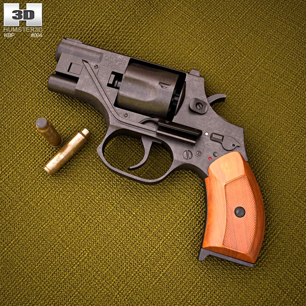 3D model of OTs-38 Stechkin silent revolver