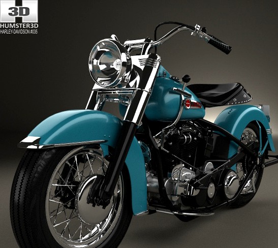 3D model of Harley-Davidson Panhead Hydra-Glide E F 1949