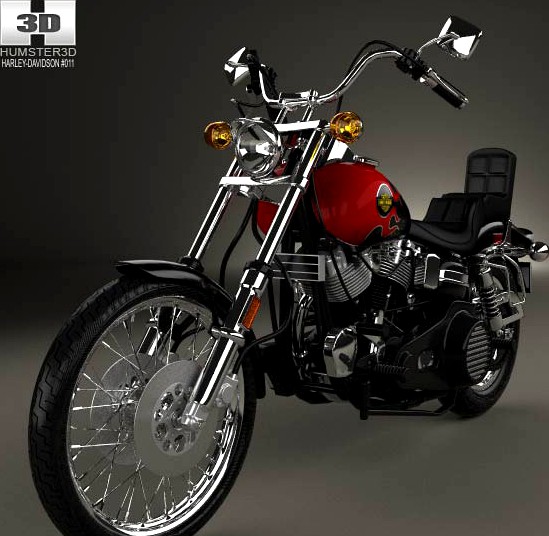 3D model of Harley-Davidson FXWG Wide Glide 1980